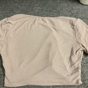 SHEIN Cream Crop Boxy T-Shirt